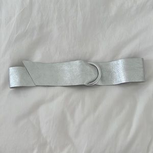 Leather silver belt- Made In Italy